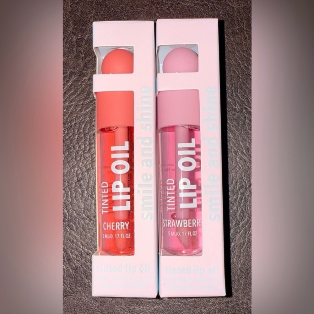 Tinted Lip Oil - Cherry & Strawberry Pink Shades